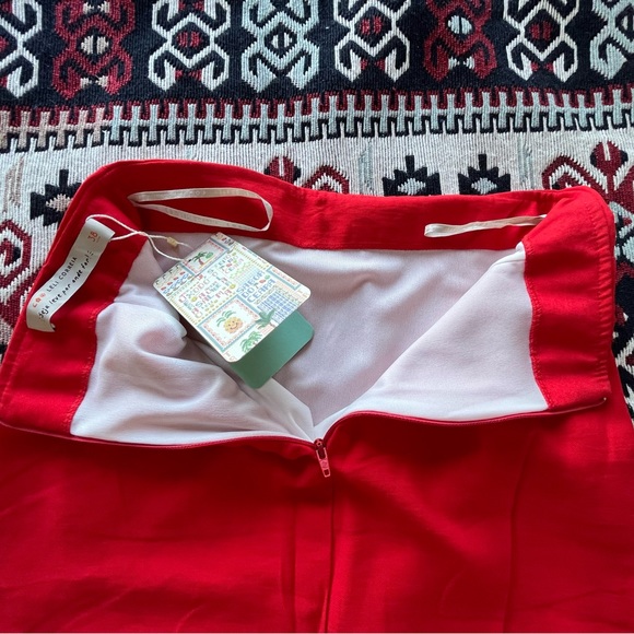 NWT BRAZILIAN BRAND LELI CORREIRA Red/orange high low unique skirt size 38 (S/M) - Picture 6 of 6